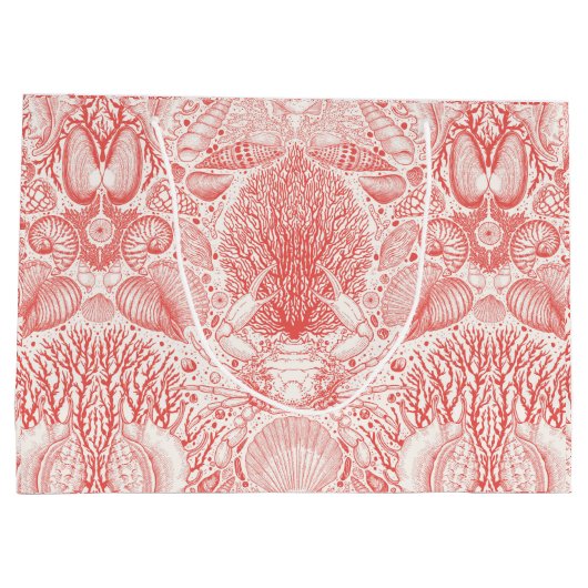 Strandschatten in koraalrood groot cadeauzakje (Achterkant)