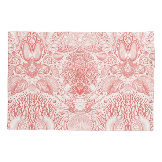 Strandschatten in koraalrood kussensloop (Achterkant-Links)