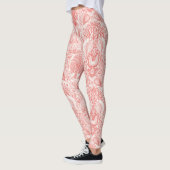 Strandschatten in koraalrood leggings (Links)