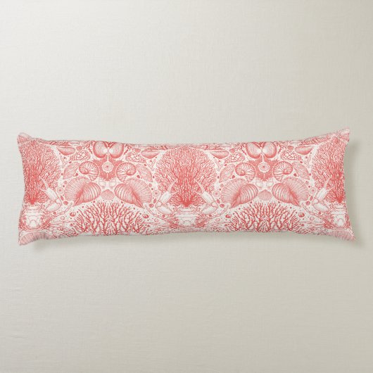 Strandschatten in koraalrood lichaamskussen (Achterkant)