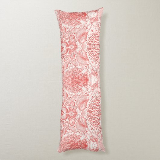 Strandschatten in koraalrood lichaamskussen (Achterkant (Verticaal))