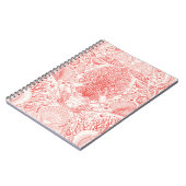 Strandschatten in koraalrood notitieboek (Linkerzijde)