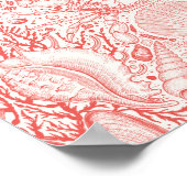 Strandschatten in koraalrood poster (Hoek)