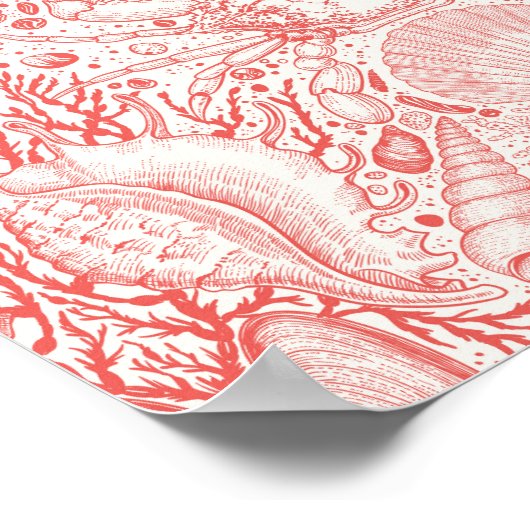 Strandschatten in koraalrood poster (Hoek)