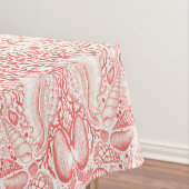 Strandschatten in koraalrood tafelkleed (Voorbeeld)
