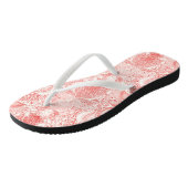 Strandschatten in koraalrood teenslippers (Schuin)
