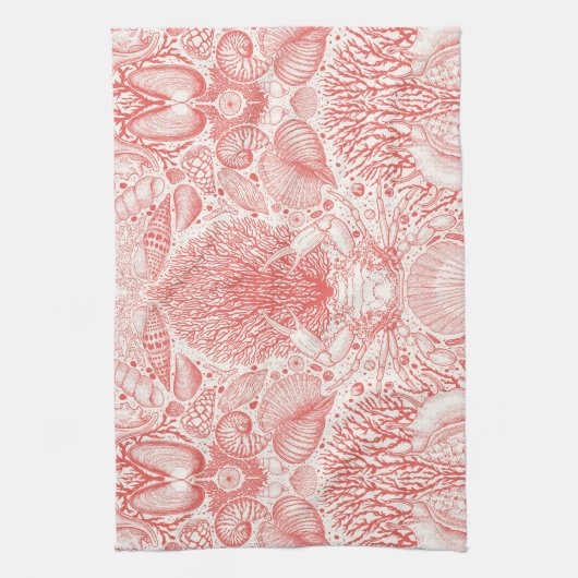 Strandschatten in koraalrood theedoek (Verticaal)