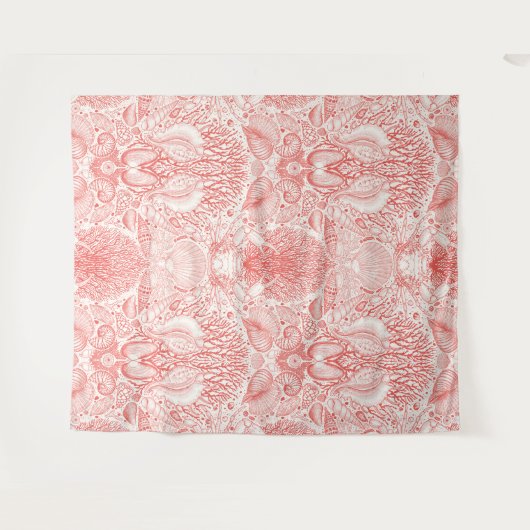 Strandschatten in koraalrood wandkleed (Voorkant (horizontaal))