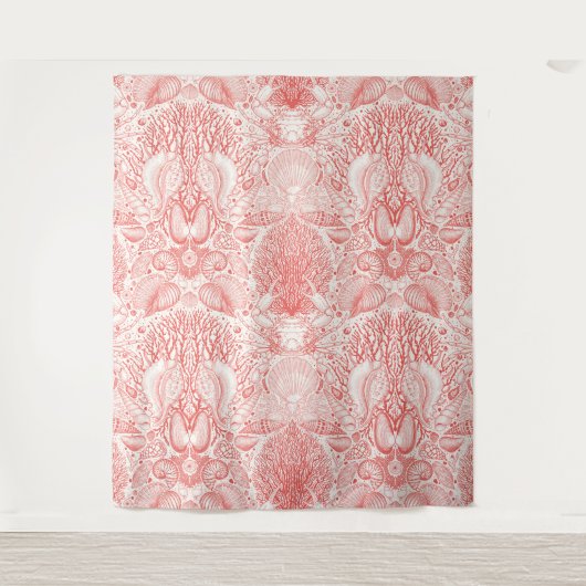 Strandschatten in koraalrood wandkleed (Voorkant)