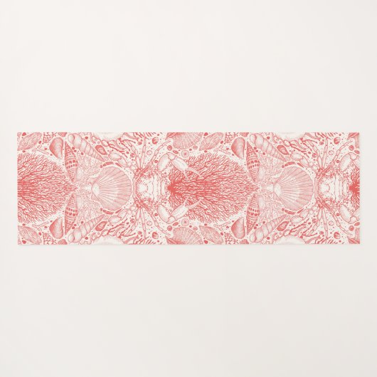 Strandschatten in koraalrood yogamat (Achterkant (horizontaal))