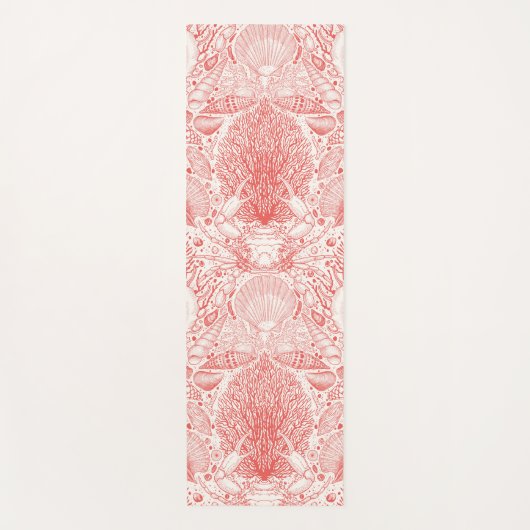 Strandschatten in koraalrood yogamat (Voorkant)