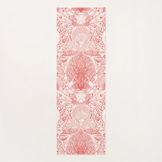 Strandschatten in koraalrood yogamat (Achterkant)