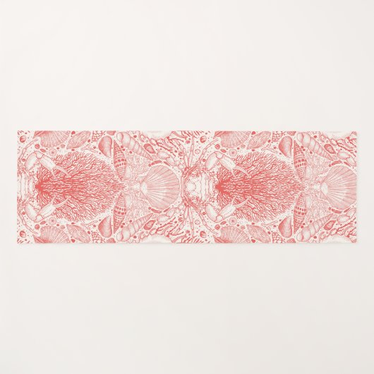 Strandschatten in koraalrood yogamat (Voorkant (horizontaal))