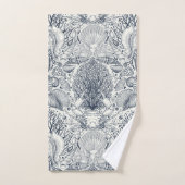 Strandschatten, schelpen, krab, koralen en zeewier bad handdoek (Handdoek)