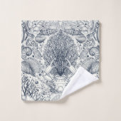 Strandschatten, schelpen, krab, koralen en zeewier bad handdoek (Wasdoekje)