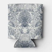 Strandschatten, schelpen, krab, koralen en zeewier blikjeskoeler (Voorkant)