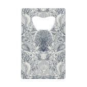 Strandschatten, schelpen, krab, koralen en zeewier creditkaart flessenopener (Achterkant)