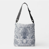 Strandschatten, schelpen, krab, koralen en zeewier crossbody tas (Voorkant)