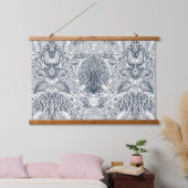 Strandschatten, schelpen, krab, koralen en zeewier hangend wandkleed (Slaapkamer)