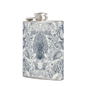 Strandschatten, schelpen, krab, koralen en zeewier heupfles (Links)