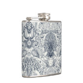 Strandschatten, schelpen, krab, koralen en zeewier heupfles (Rechts)