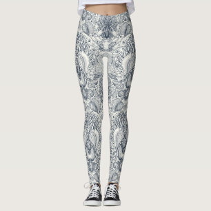 Strandschatten, schelpen, krab, koralen en zeewier leggings