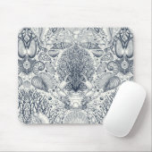 Strandschatten, schelpen, krab, koralen en zeewier muismat (Met muis)