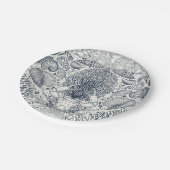 Strandschatten, schelpen, krab, koralen en zeewier papieren bordje (Gekanteld)