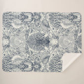 Strandschatten, schelpen, krab, koralen en zeewier sherpa deken (Voorkant (horizontaal))