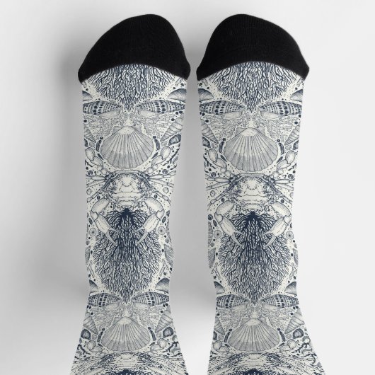 Strandschatten, schelpen, krab, koralen en zeewier sokken (Top)