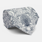 Strandschatten, schelpen, krab, koralen en zeewier stropdas (Opgerold)