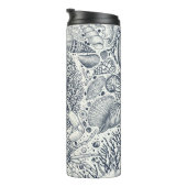 Strandschatten, schelpen, krab, koralen en zeewier thermosbeker (Geroteerd rechts)