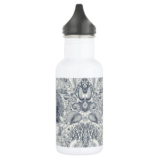 Strandschatten, schelpen, krab, koralen en zeewier waterfles  (Links)