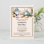 Strandschelpen tropische zeeschelpen iriserende sh kaart (Staand voorkant)