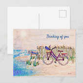 Strandschilderfiets Denken aan U Briefkaart (Voorkant / Achterkant)