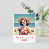 "  STRANDSCHOONHEID " BRIEFKAART (Staand voorkant)