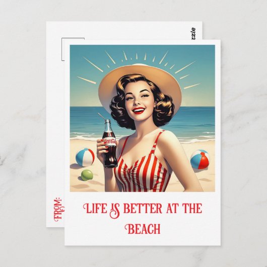 "  STRANDSCHOONHEID " BRIEFKAART (Voorkant / Achterkant)