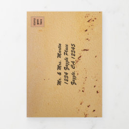 Strandsereniteit met Foto All-in-One Trouwen Drieluik Uitnodiging