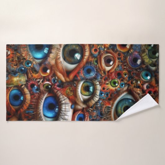 Strandservice van abstracte kunst Oeil Badhanddoek (Badhanddoek)