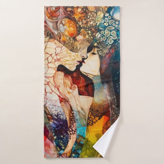 Strandservice voor abstracte kunst badhanddoek (Badhanddoek)