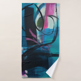 Strandservice voor abstracte kunst badhanddoek