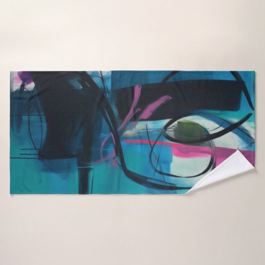 Strandservice voor abstracte kunst badhanddoek (Badhanddoek)