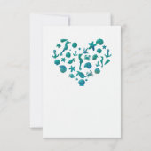 Strandspullen Teal Waterverf Tafel Nummer Kaarten (Achterkant)