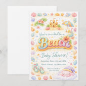 “Strandstemming” Baby Shower Uitnodiging (Voorkant / Achterkant)