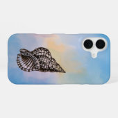 Strandstemming met schelp iPhone 16 hoesje (Achterkant horizontaal)