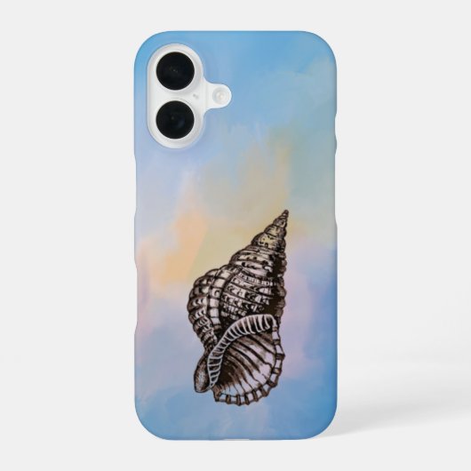 Strandstemming met schelp iPhone 16 hoesje (Achterkant)