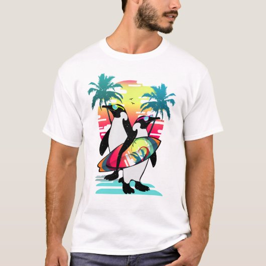 Strandstemming pinguïn t-shirt (Voorkant)