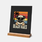 Strandstemming Pug Hond Zonsondergang Acryl Bord (Hoek)