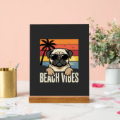 Strandstemming Pug Hond Zonsondergang Acryl Bord (Huwelijk)