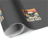 Strandstemming Pug Hond Zonsondergang Cadeaupapier (Rol Hoek)